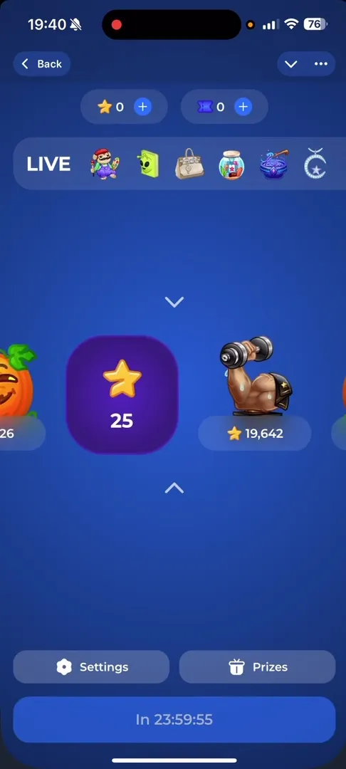 Free case opening result — winning stars