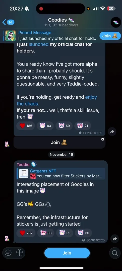 Goodies project's official Telegram channel