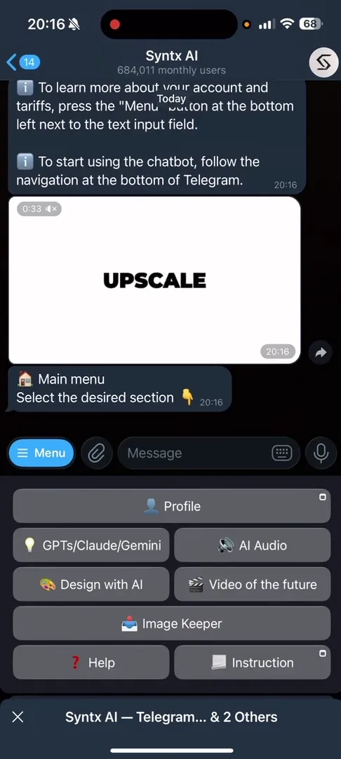 Syntx AI app main screen