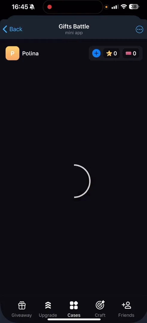 Case showcase in Gifts Battle app