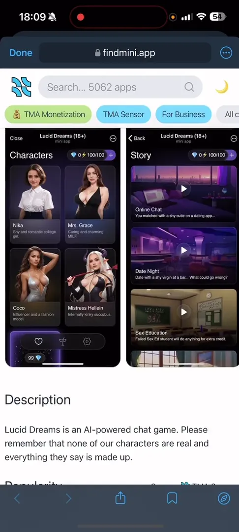 User statistics and login screen in Lucid Dreams