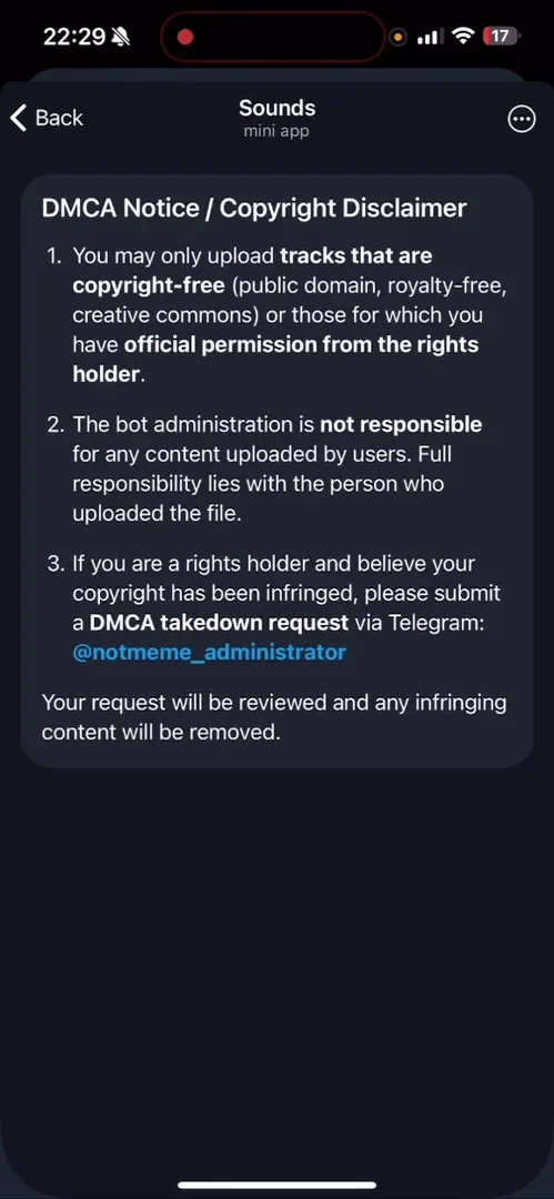 Telegram Stars payment window for admin contact
